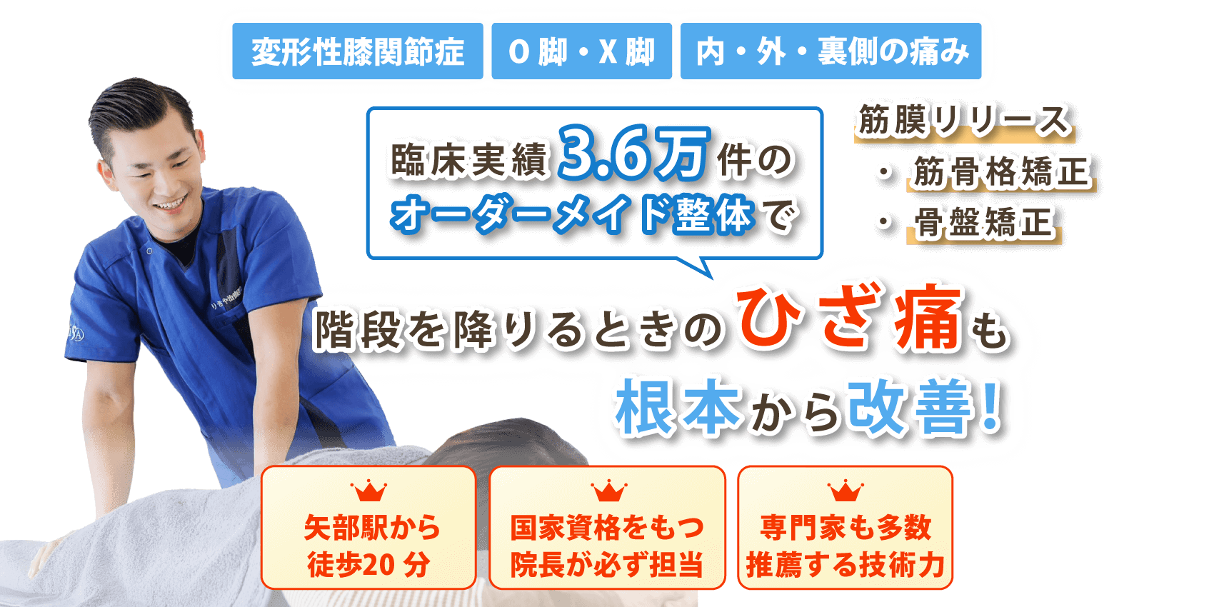 相模原市で膝関節痛の改善ならりきや治療院